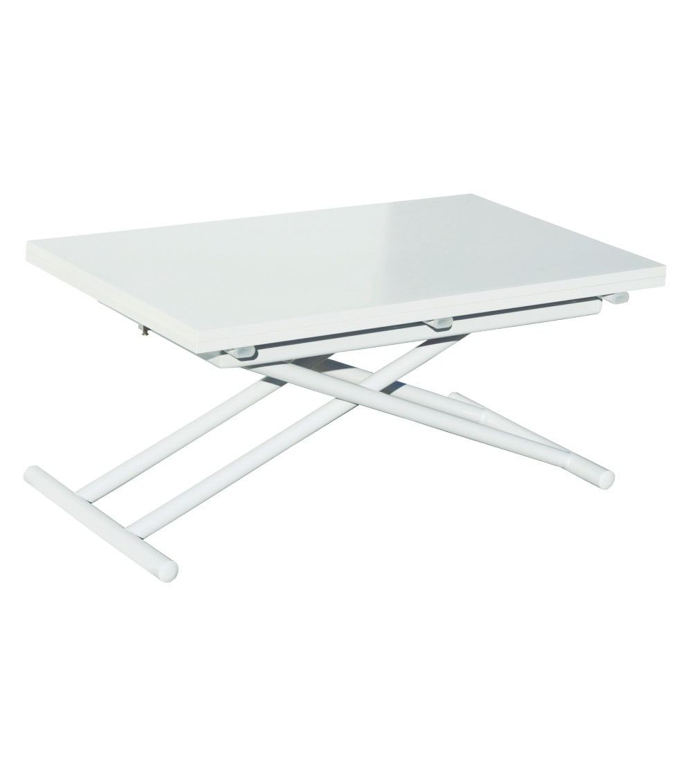 Mesa centro convertible en mesa comedor color blanco