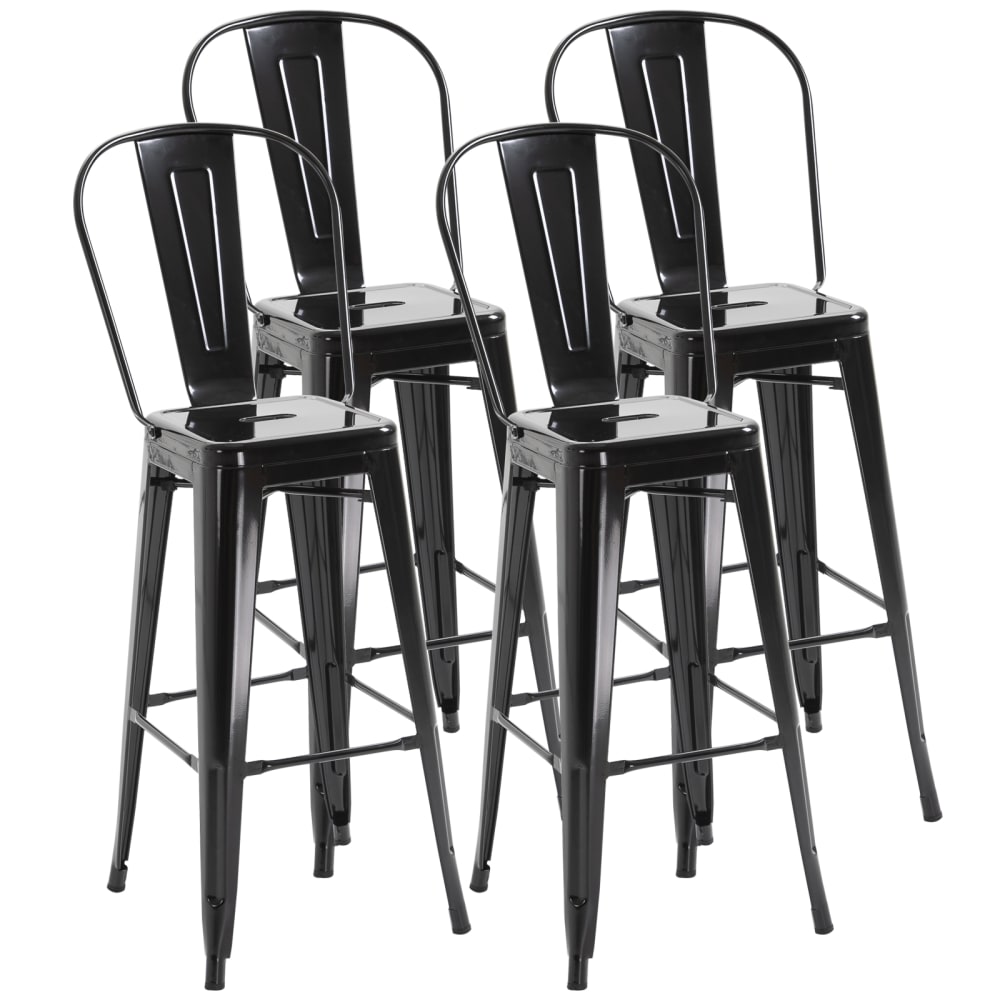 Taburetes de bar 44x46x116 cm negro