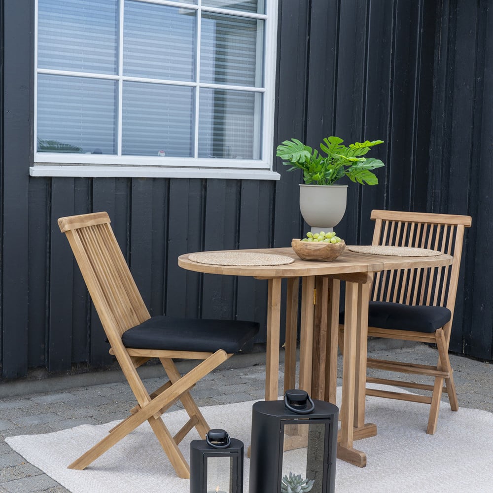 Table à manger en teck pour balcon 120x60cm - Bois clair