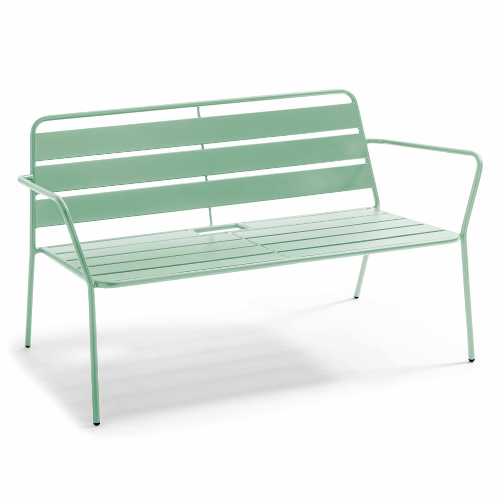 Canapé de jardin en métal vert sauge