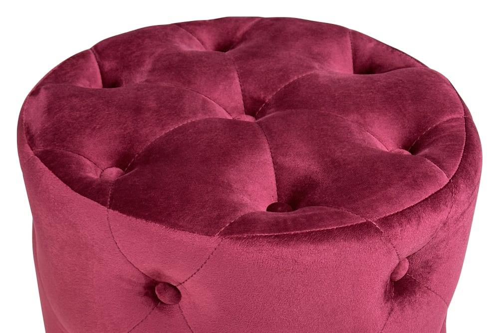 Pouf in velluto capitonné bordeaux - Samira Italia