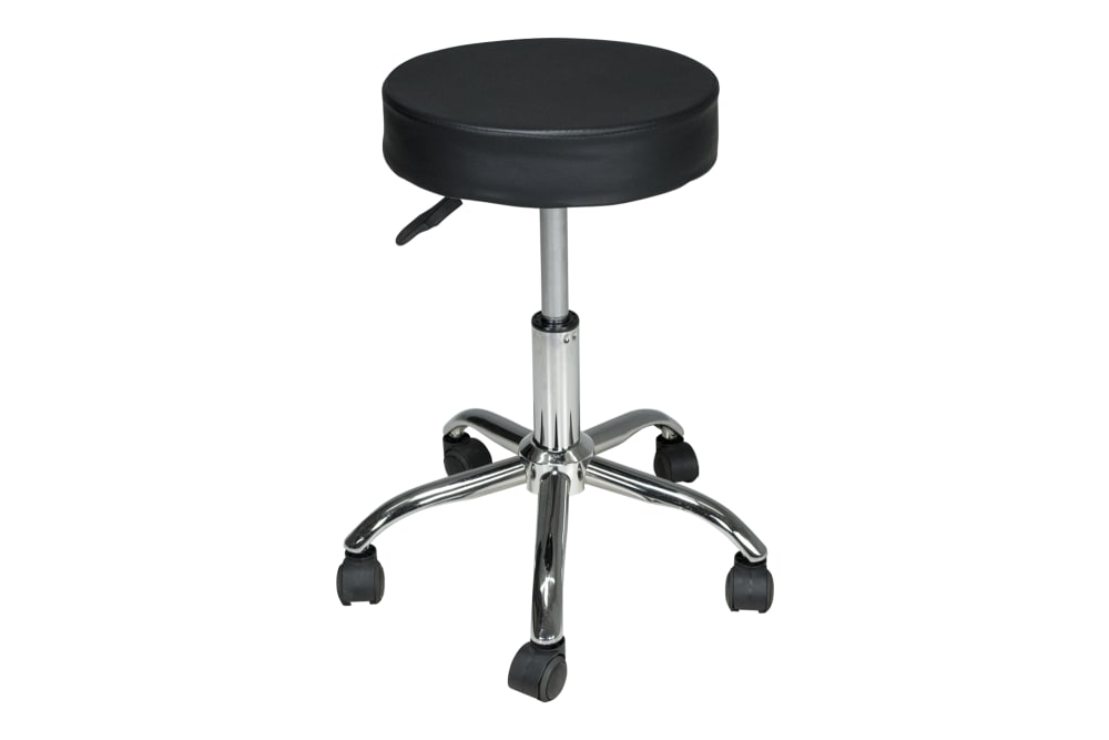Sgabello professionale estetista in ecopelle - Nero - PVC - Cloruro di polivinile