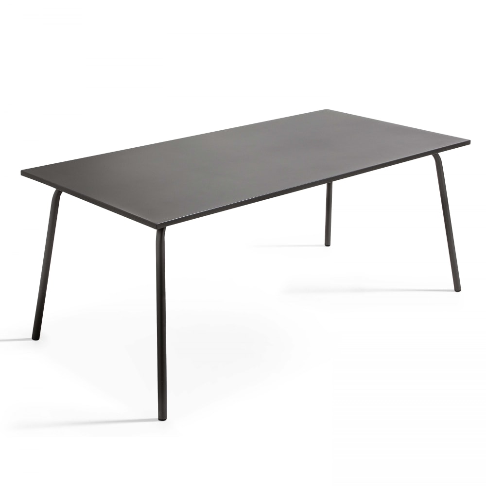 Ensemble table de jardin et 8 chaises en métal gris et ivoire - Maisons du Monde