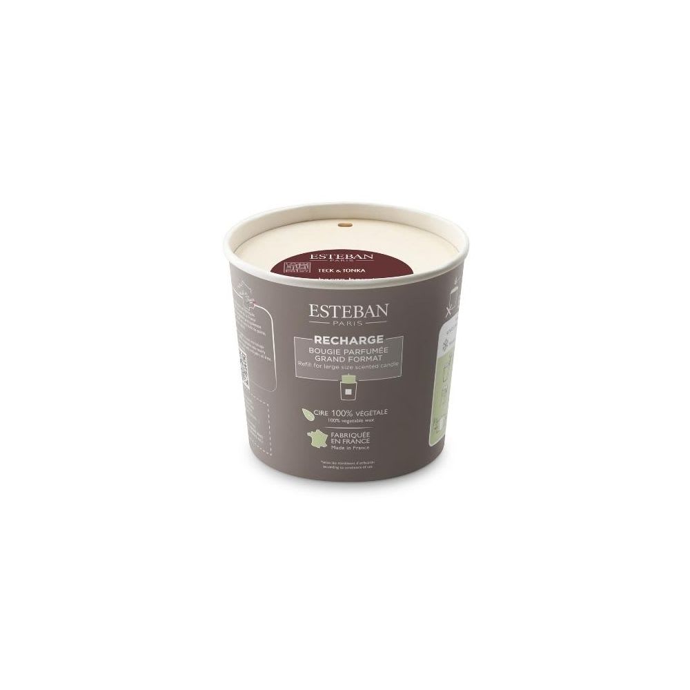 Esteban Paris Parfums Recharge pour bougie parfumée 450g style classique chic Blanc Cire