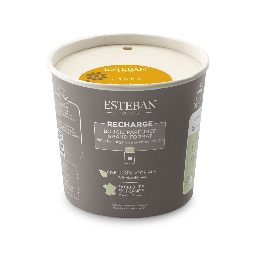 Esteban Paris Parfums Recharge pour bougie parfumée 450g style classique chic Blanc Cire