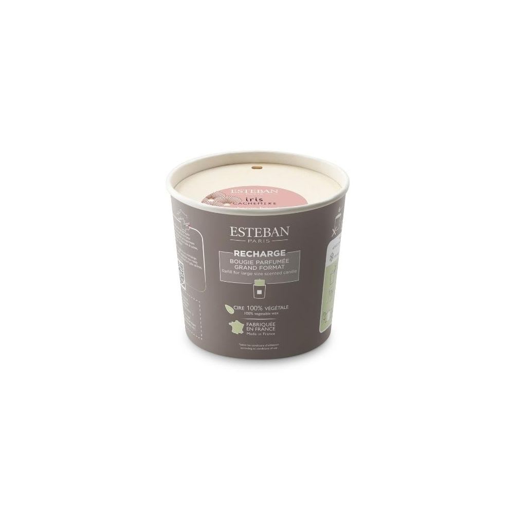 Esteban Paris Parfums Recharge pour bougie parfumée 450g style classique chic Blanc Cire