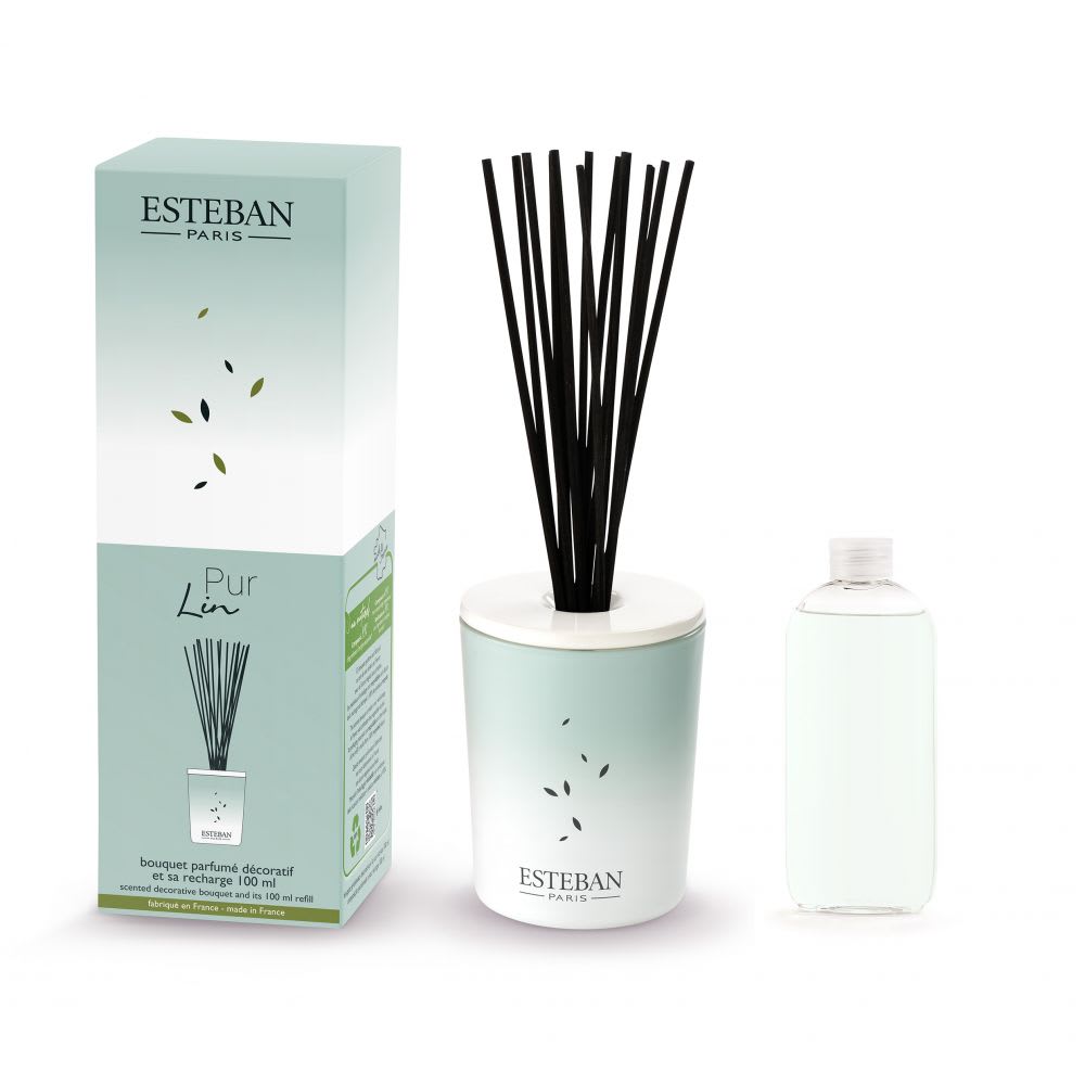 Esteban Paris Parfums Bouquet parfumé déco 100ml style contemporain Gris Verre