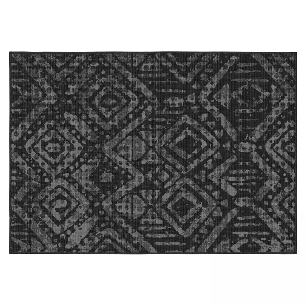 Tapis d'extérieur en polypropylène 120 x 170 cm noir