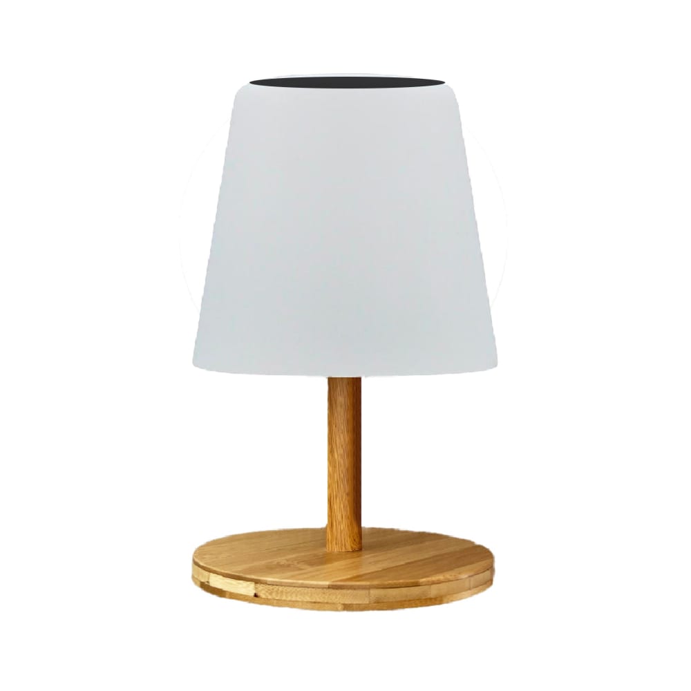 Lámpara de mesa solar madera h25cm - Maisons du Monde