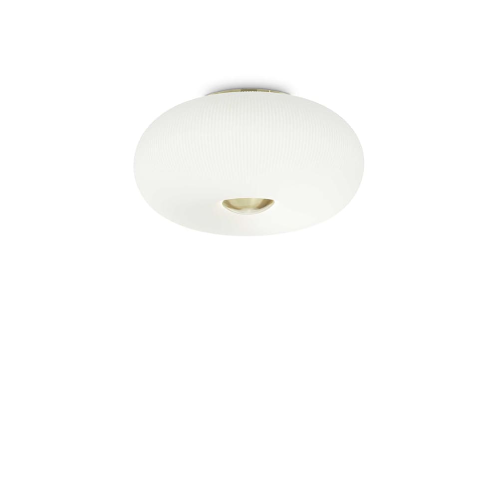 Plafoniera Moderna Arizona Vetro Bianco 3 Luci Gx53 9W 3000K - Metallo