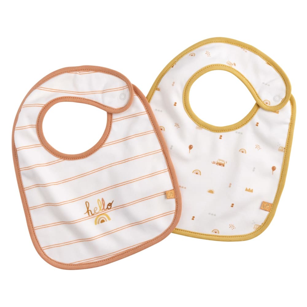Sauthon Lot de 2 bavoirs en coton style classique chic Blanc Certifié Oeko-Tex Coton - 29x1x19cm