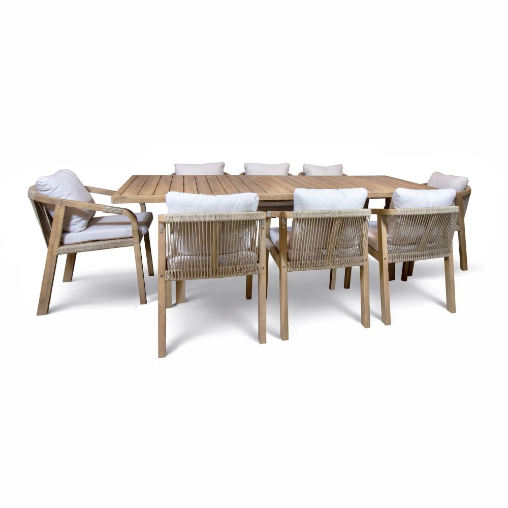 Ensemble de jardin table en bois d'acacia 8 places