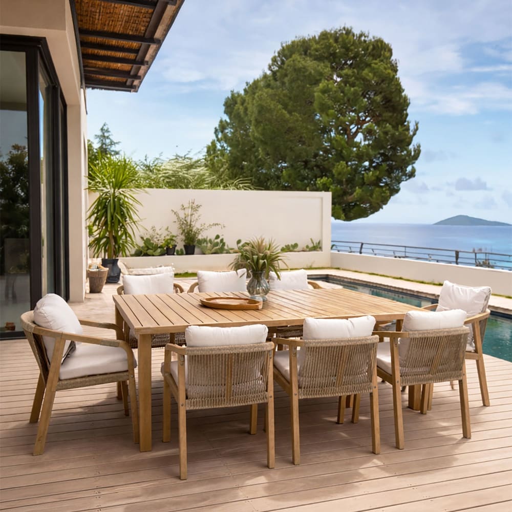 Ensemble de jardin table en bois d'acacia 8 places - Maisons du Monde