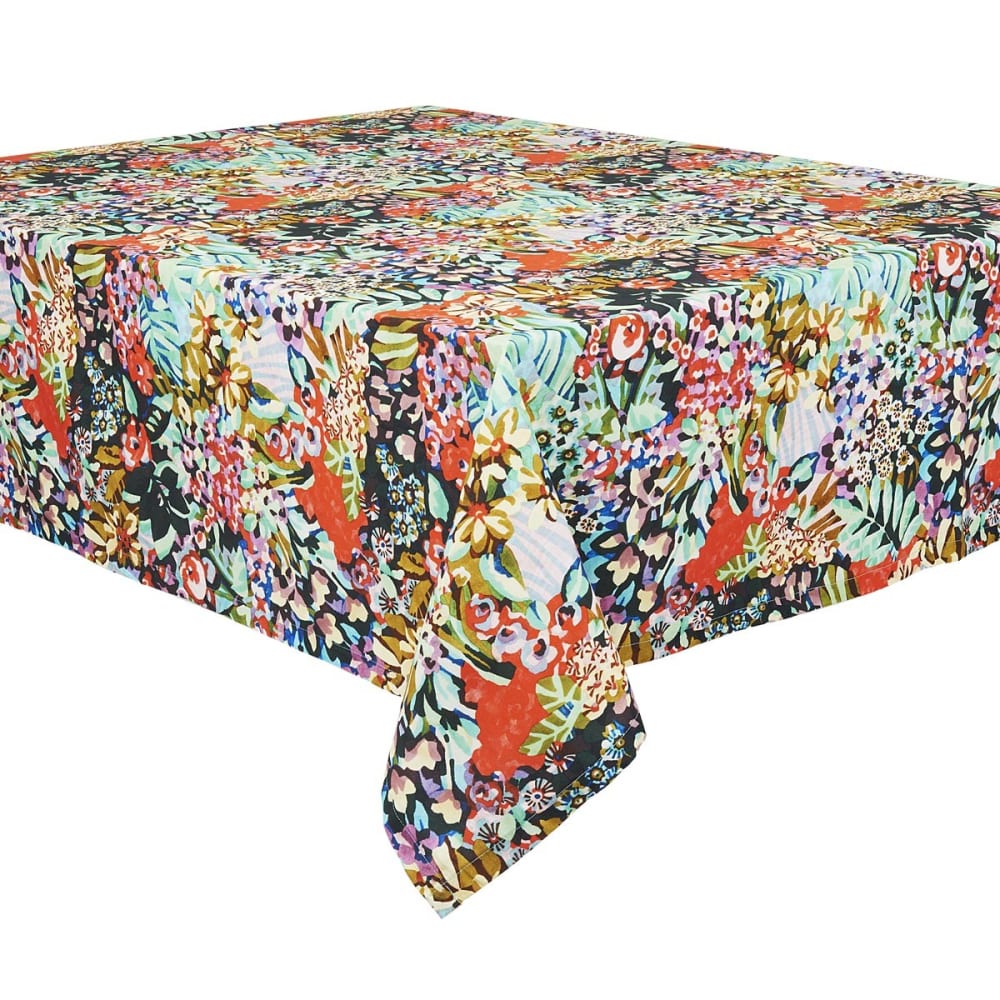 Nappe rectangulaire en coton, 140x235 cm, motif fleuri