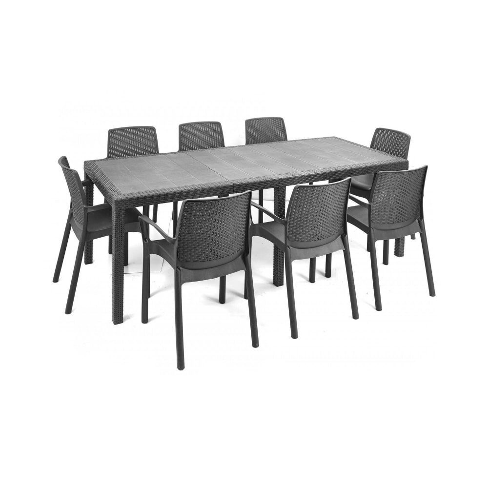 Table d'extérieur anthracite 150x90 cm