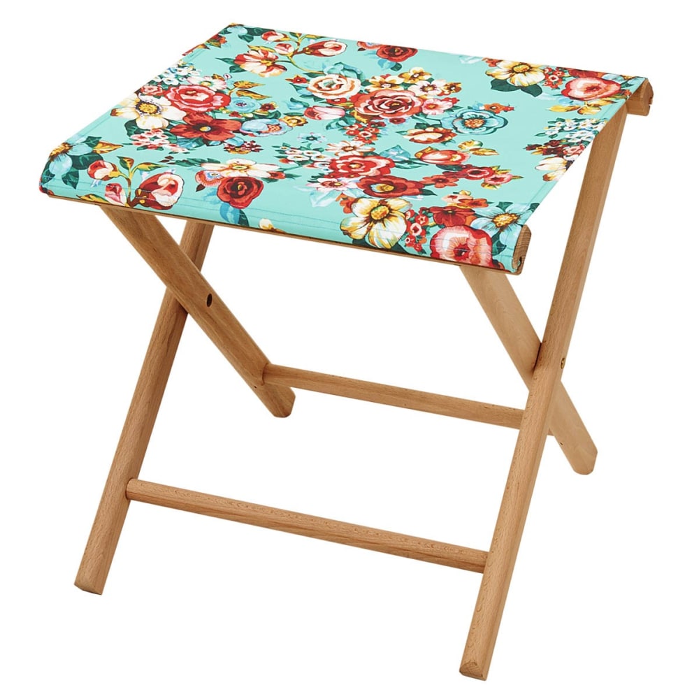 Pliant pêcheur en eucalyptus, - toile turquoise