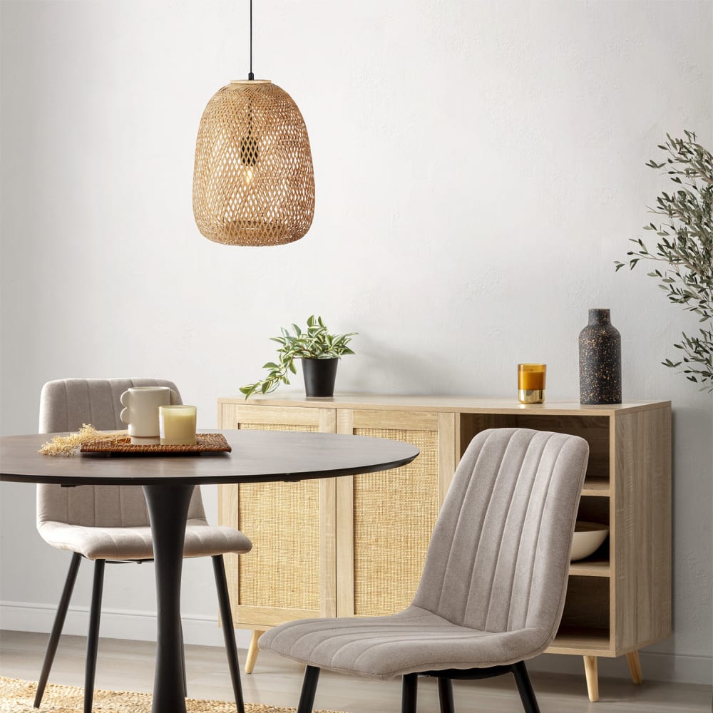 Lámpara de techo de bambú, diametro 30 cm - Maisons du Monde