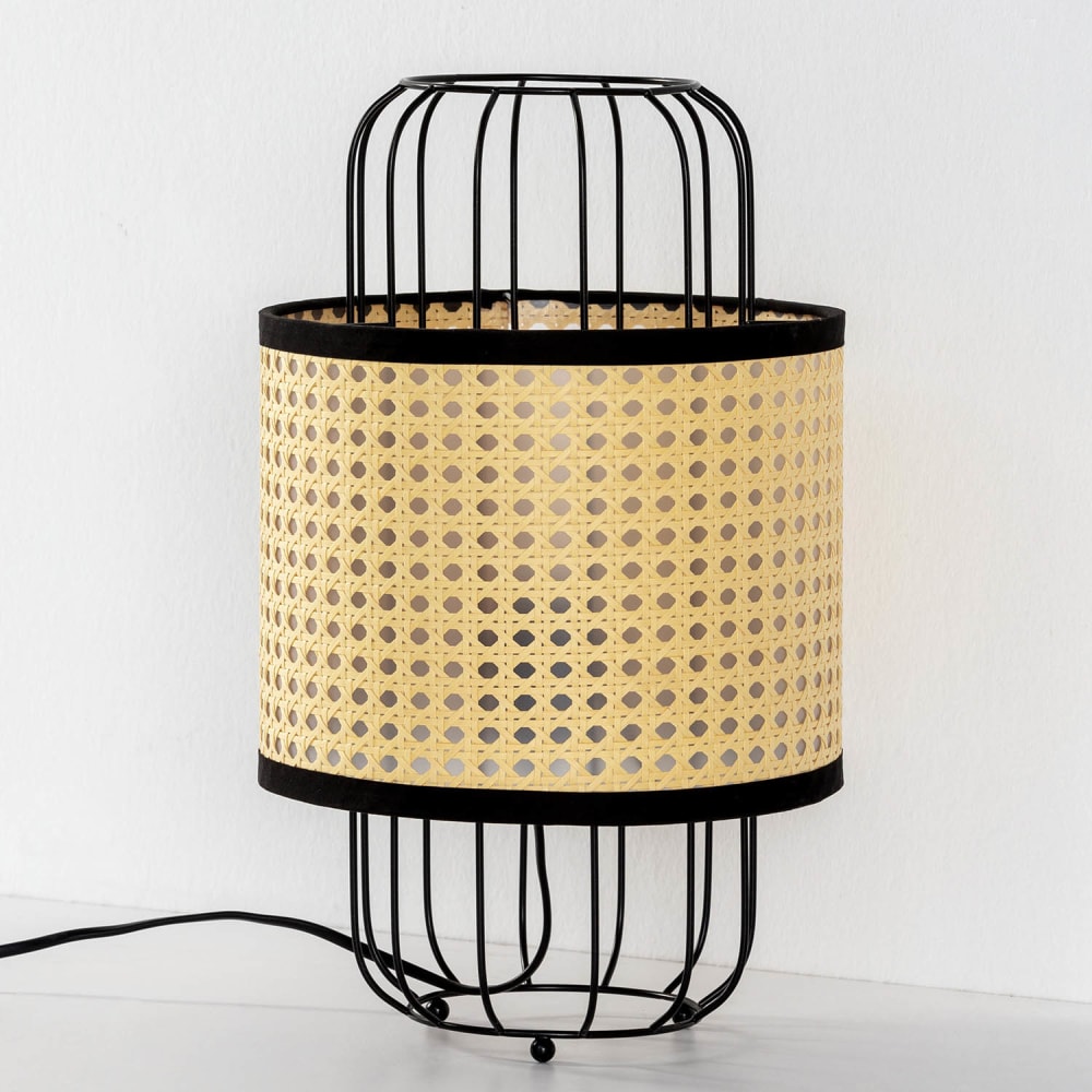 Lampe à poser en rotin synthétique, diamètre 38 cm — vue 4