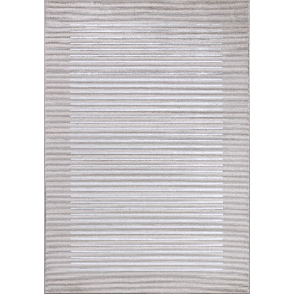 Tapis Scandinave Rayé Beige/Blanc 200x275