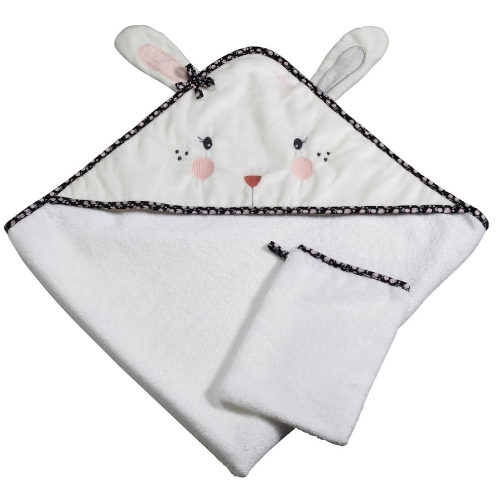 Sortie de bain lapin et gant en coton