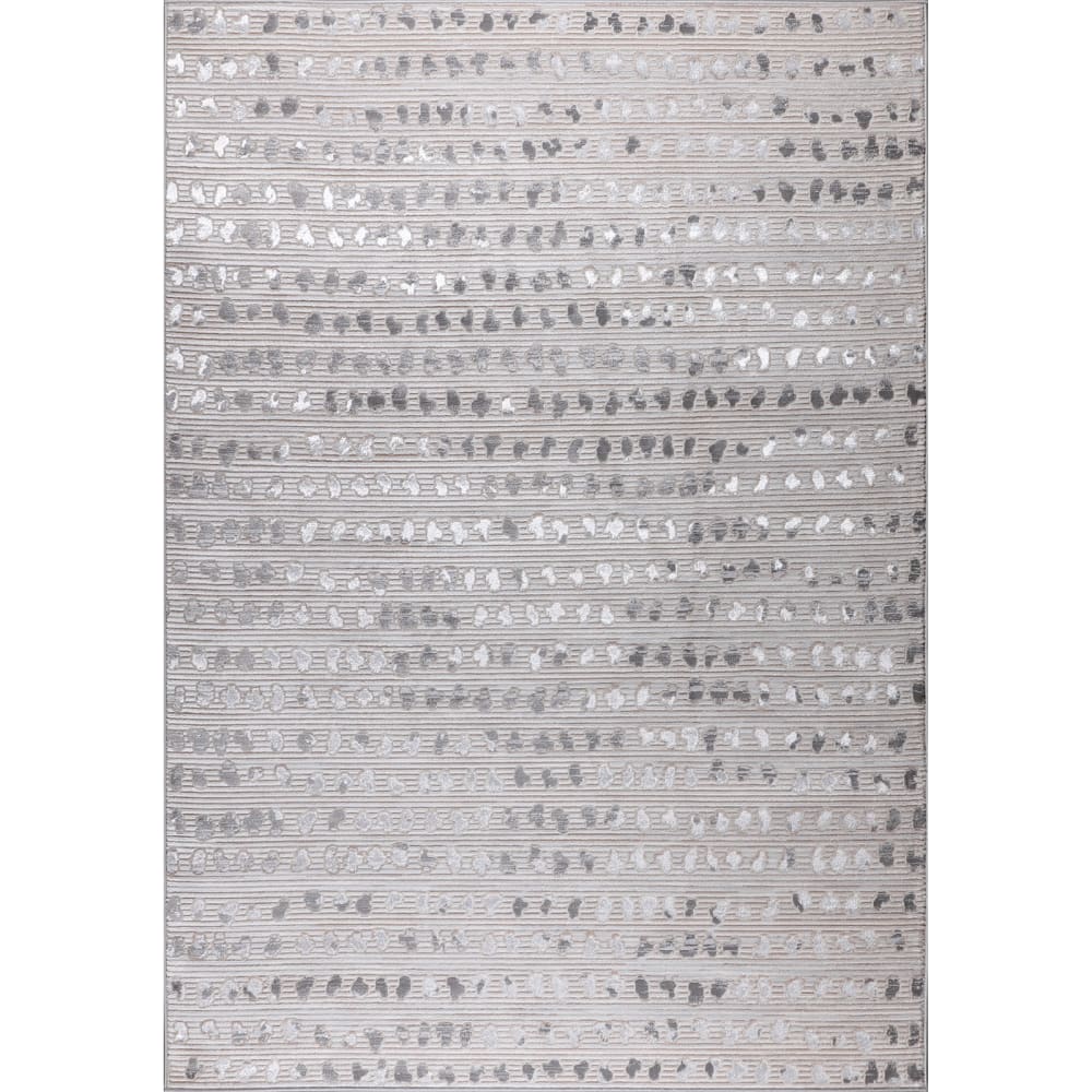 Tapis Scandinave à Pois Gris/Blanc 160x213