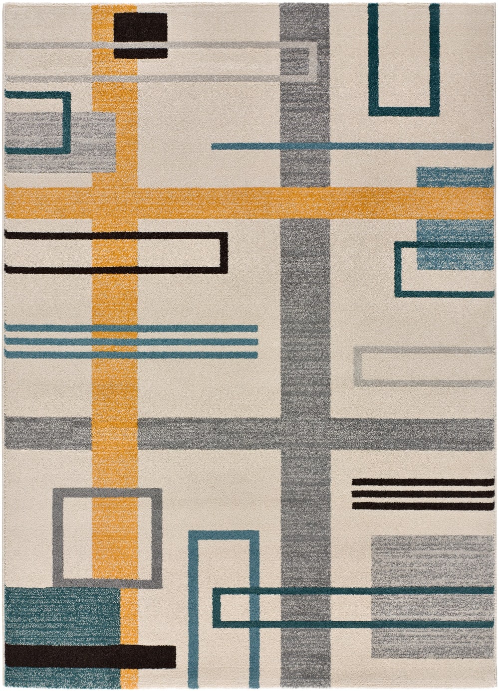 Tapis géométrique beige/multicolore 80x150 cm