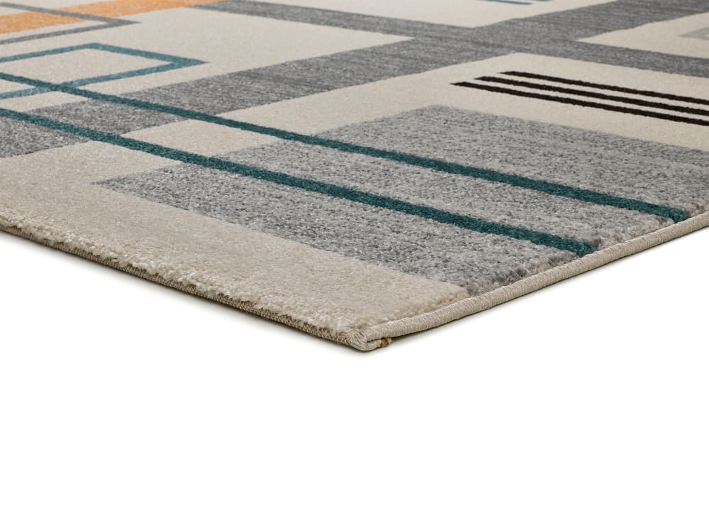 Tapis géométrique beige/multicolore 80x150 cm — vue 4