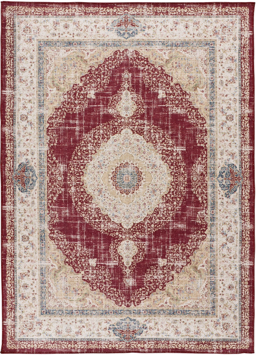 Tapis lavable vintage rouge 120x170 cm