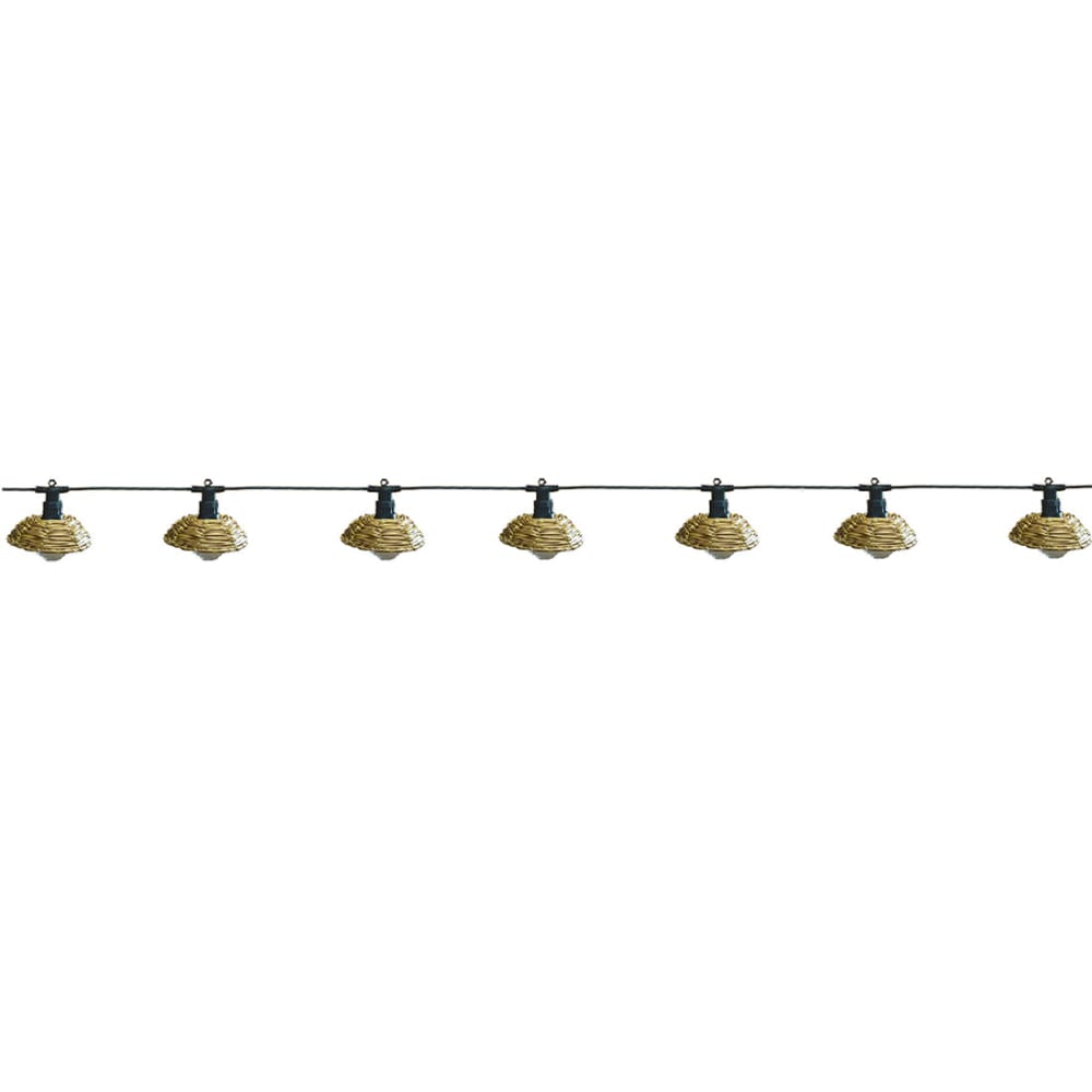 Guirlande lumineuse extérieur connectable Poly rotin Beige 5.70m