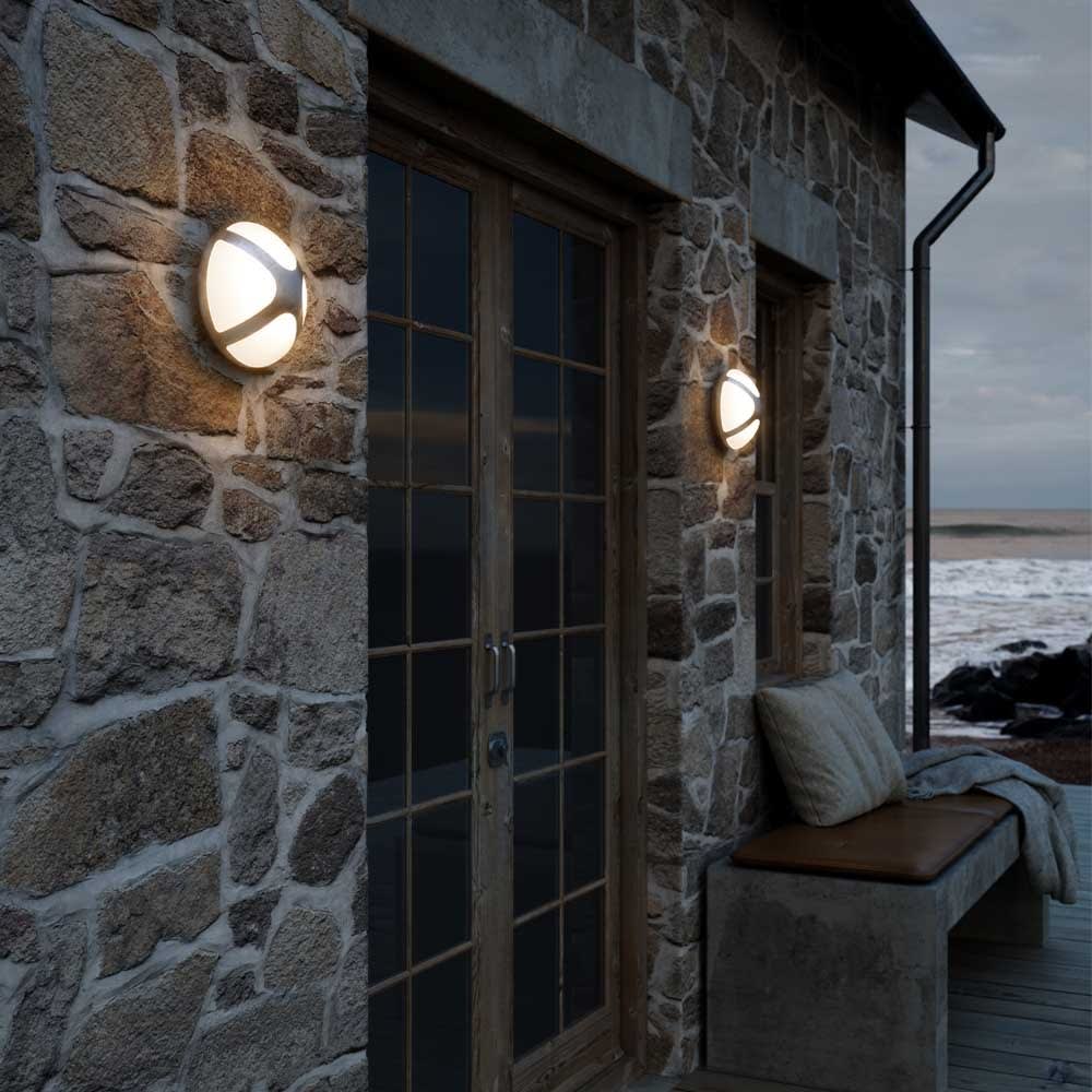 Aplique de exterior redondo con estructura metálica gris ip54 - Maisons du Monde