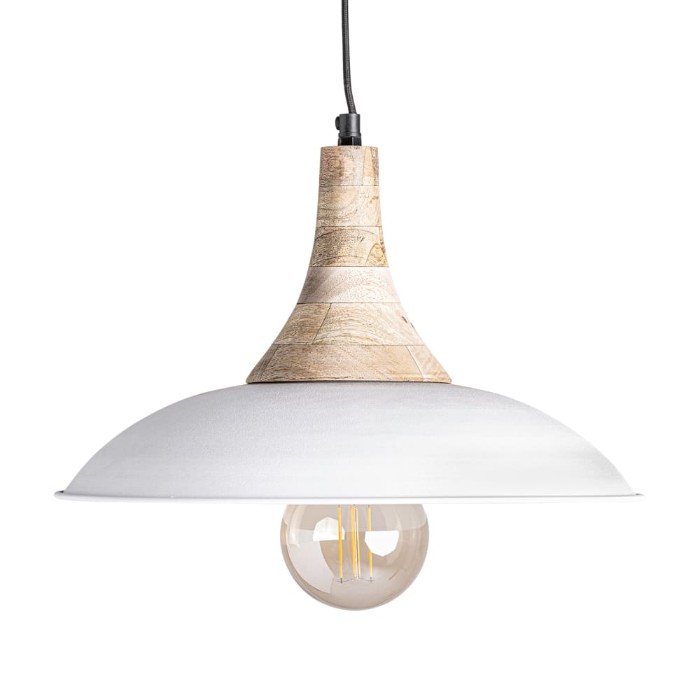 Lustre en fer blanc 37x37x130 cm