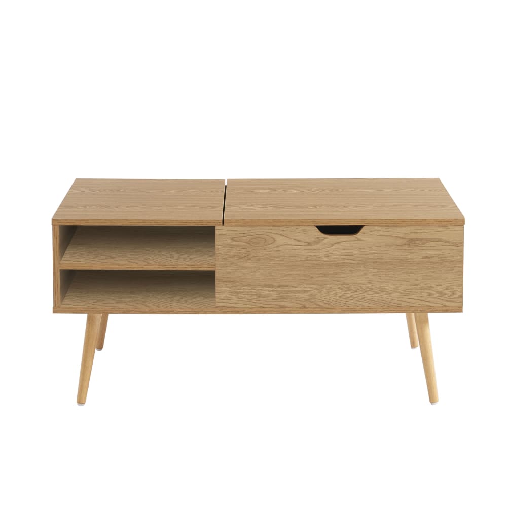 Table basse  effet chêne foncé plateau relevable