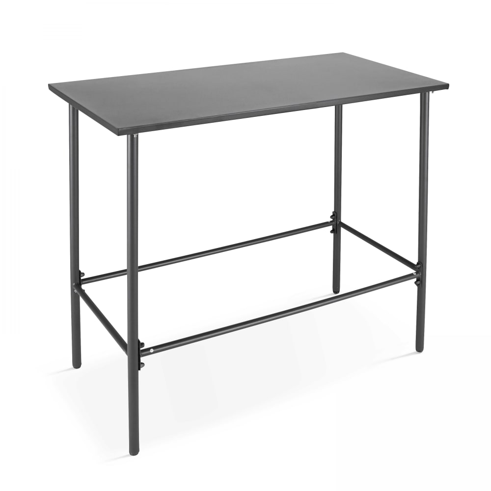 Ensemble table haute et 4 chaises de bar en métal gris