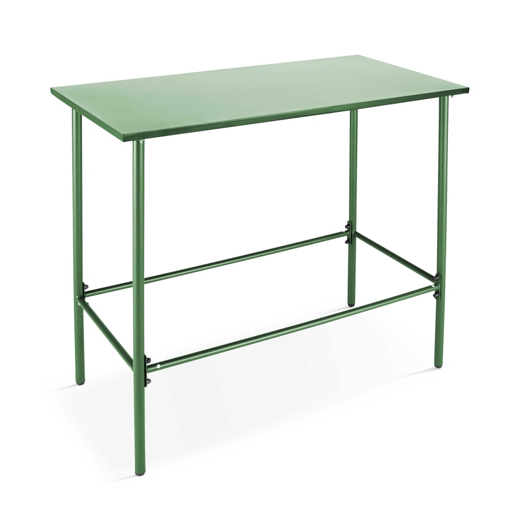 Ensemble table haute de jardin et 6 chaises en métal vert cactus