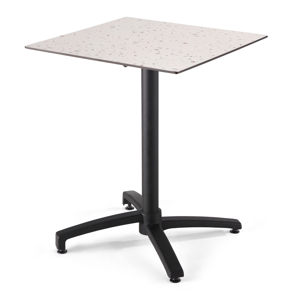 Ensemble table de terrasse stratifié terrazzo et 4 fauteuils taupe - Maisons du Monde