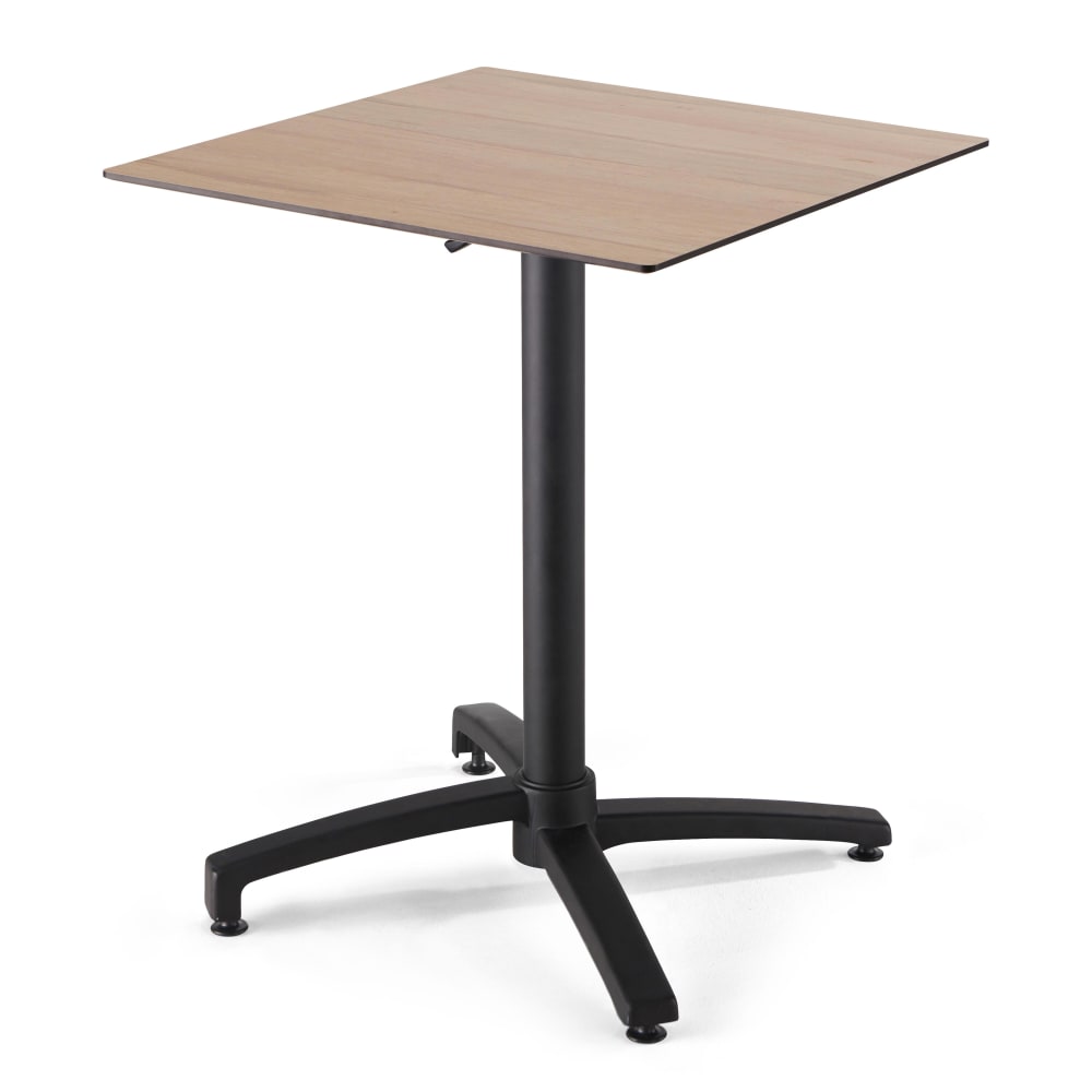 Set quadratischer HPL-Couchtisch und 4 Metallsessel Kastanie -