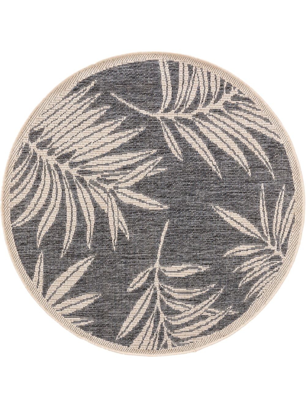 Tapis d'extérieur & intérieur rond bleu D 130