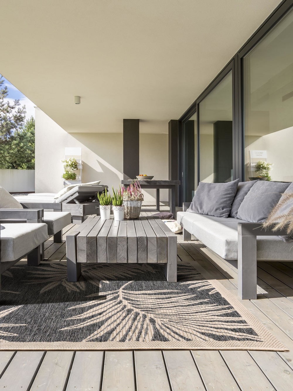 Tapis d'extérieur & intérieur bleu 200x285