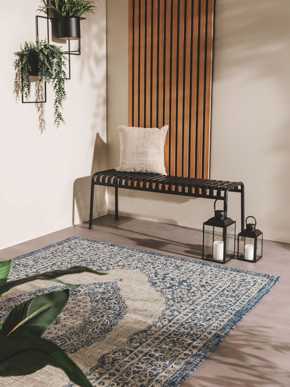 Tapis d'extérieur & intérieur bleu 200x290