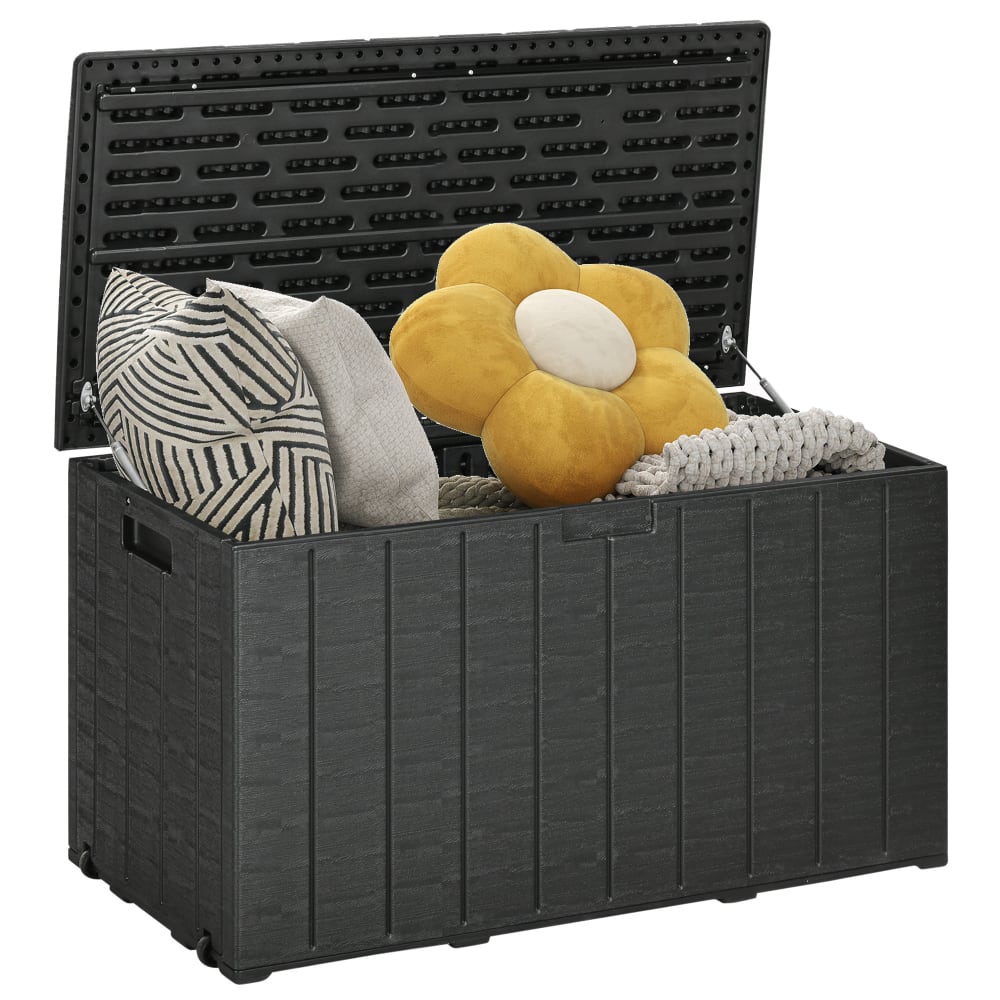 Baúl de almacenamiento 122.4x62x64.5 cm negro