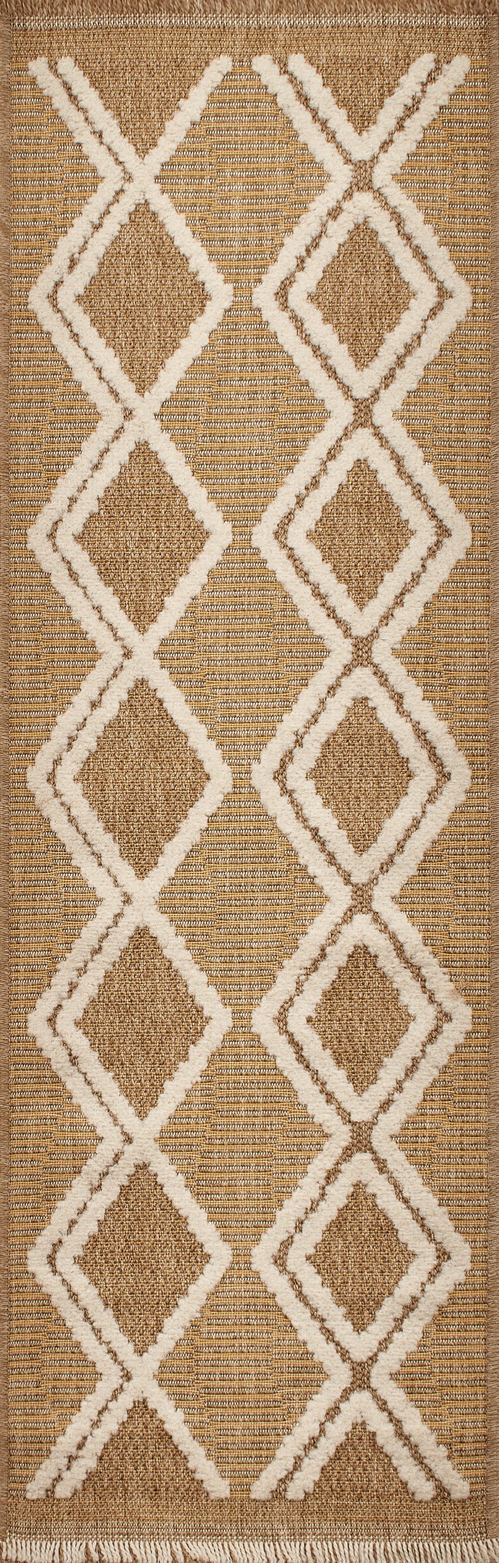 Tapis intérieur et extérieur aspect jute scandinave jaune -60x90