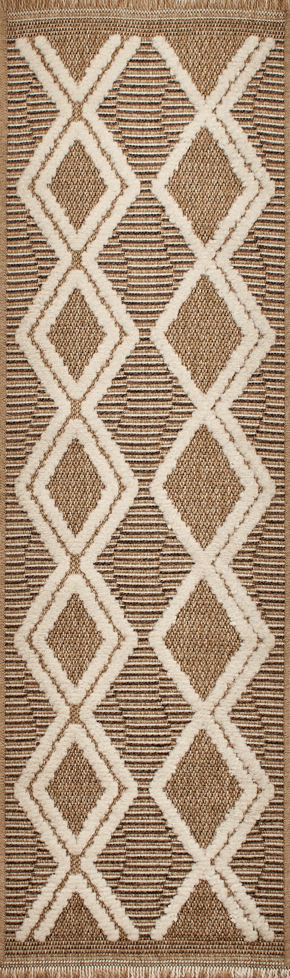 Alfombra interior/exterior aspecto yute escandinavo marrón - 60x90