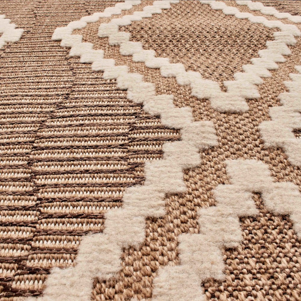 Tapis intérieur et extérieur aspect jute scandinave marron-120x170 — vue 4