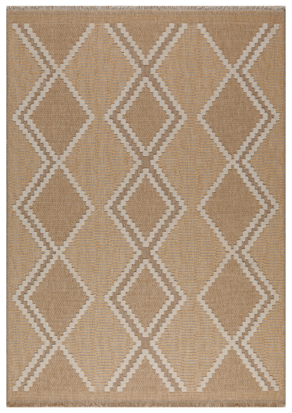 Tapis intérieur et extérieur aspect jute scandinave jaune -120x170