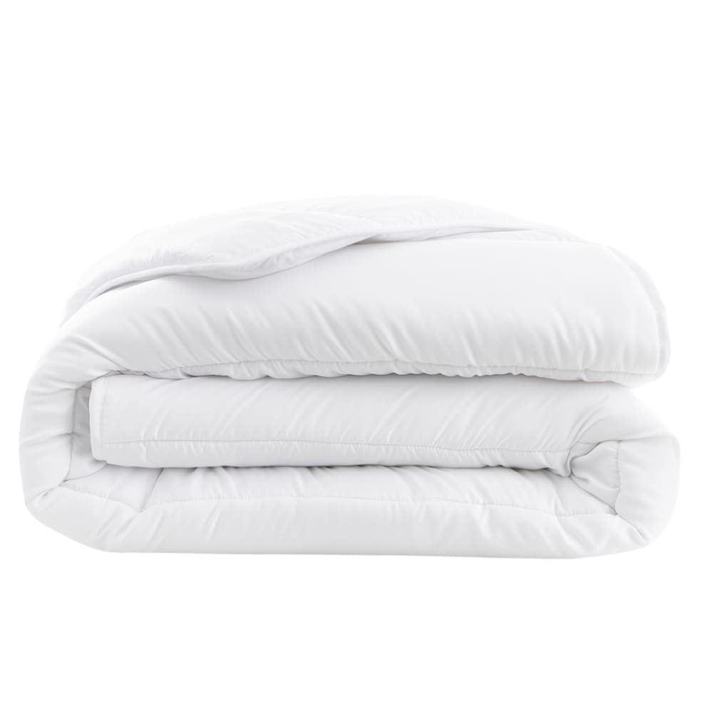 Couette tempérée 140 x 200 cm polyester microfibre blanc 300g/m²