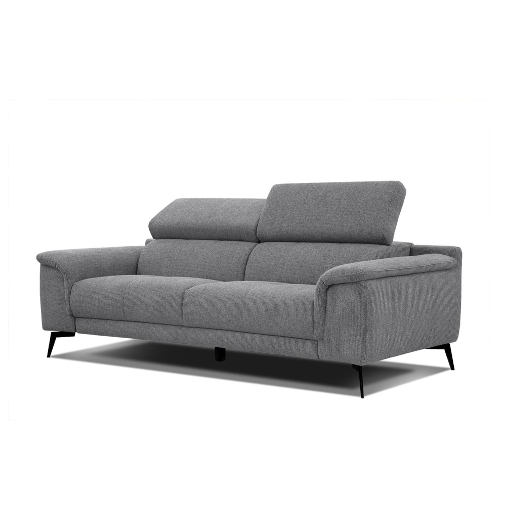 Canapé 3 places avec appuie-tête réglables, gris - Maisons du Monde
