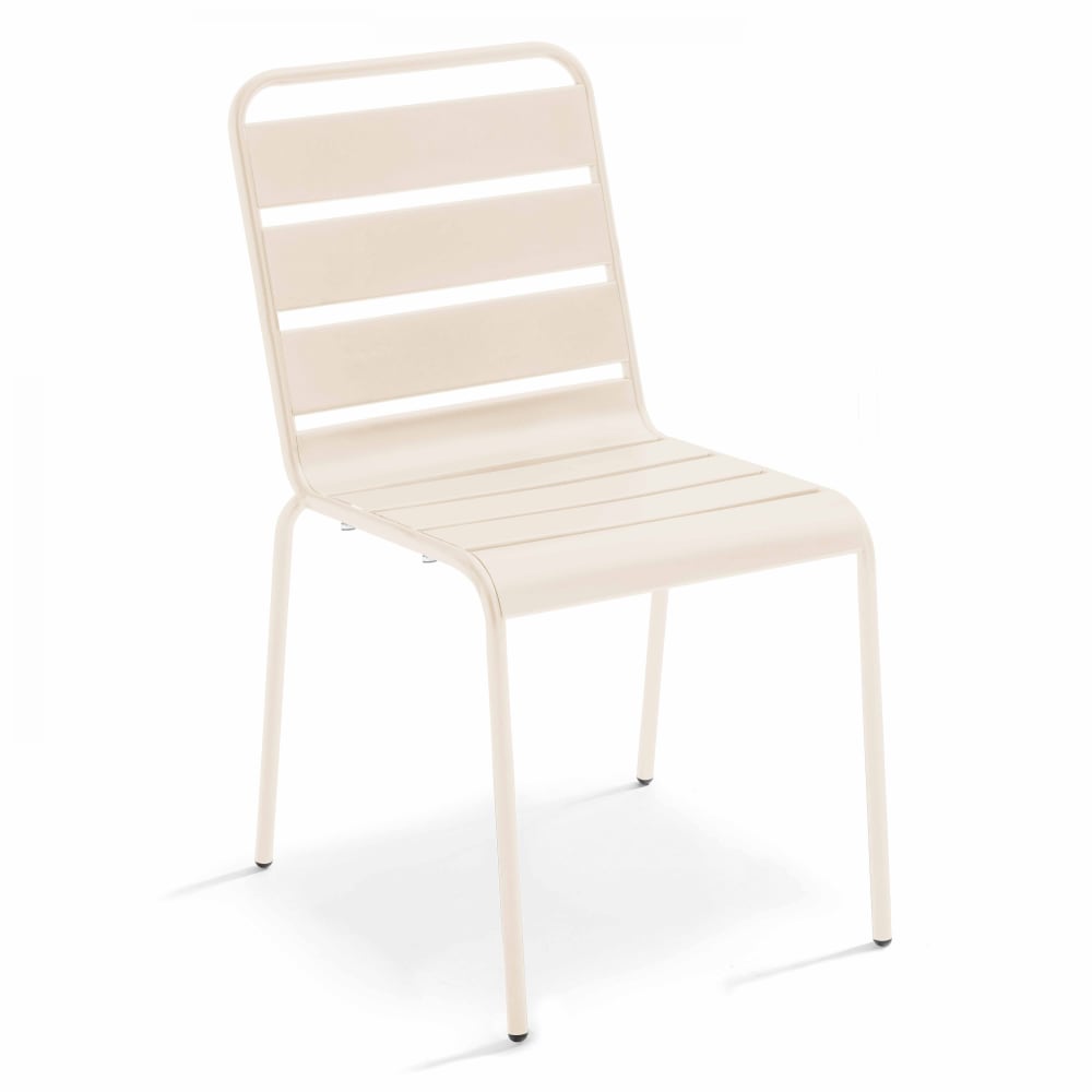 Chaise de jardin en métal ivoire