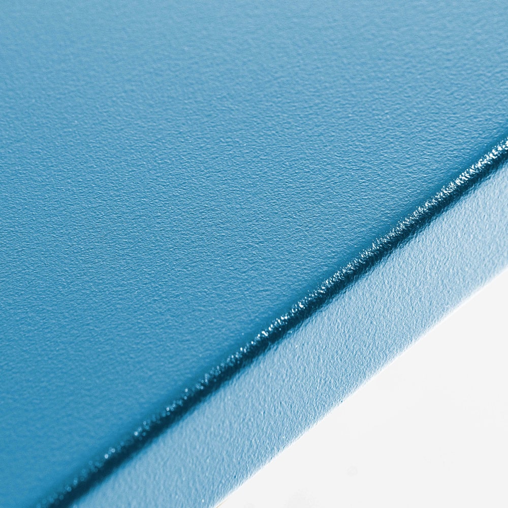 Table haute de jardin en métal bleu pacific 120 cm