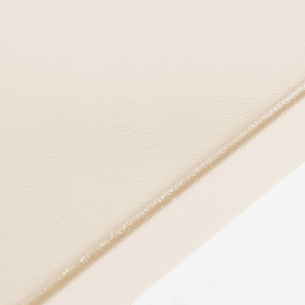 Table haute de jardin en métal ivoire 120 cm