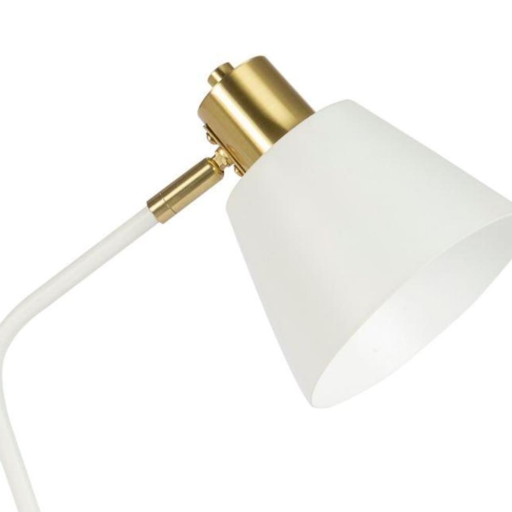 Lampe de bureau métal blanc et doré 31x16x45cm - Maisons du Monde